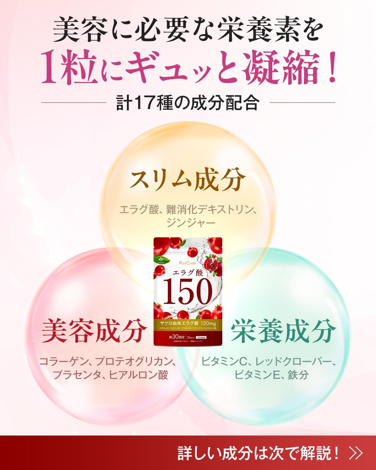 エラグ酸150 17種類の配合成分の紹介