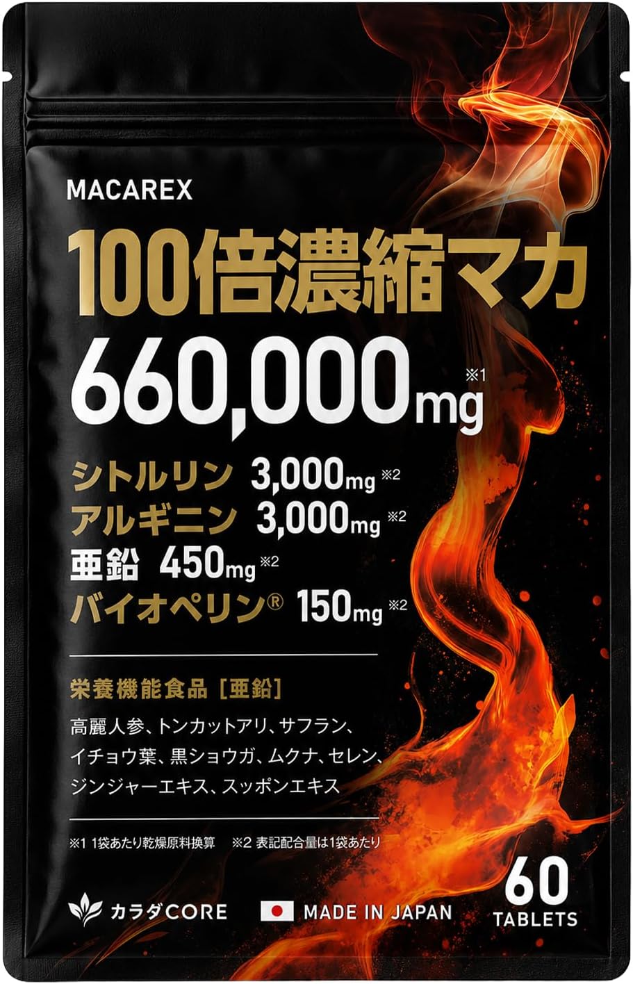 MACAREX マカのパッケージ