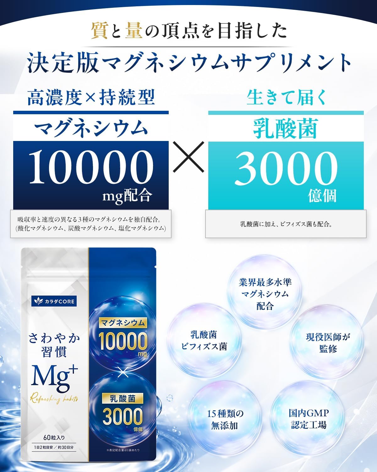 マグネシウム乳酸菌の配合成分と商品仕様の紹介